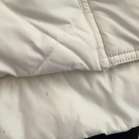 Eddie Bauer women's goose down puffer jacket white large EB700 quilted *flaw* - Picture 13 of 13